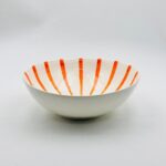 Ceramic Rice Bowl – Orange Stripe Design 28CM - Image 2