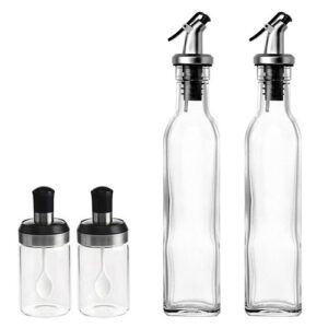 4 PCs Oil Bottle Set with Pourer Tops